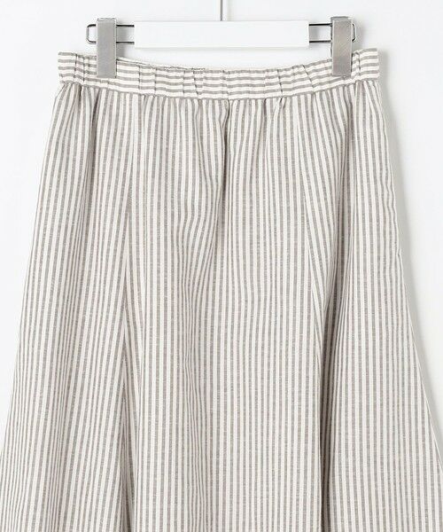 L size ONWARD(大きいサイズ) / エルサイズオンワード ミニ・ひざ丈スカート | リネンMIX ストライプ フレア スカート | 詳細5