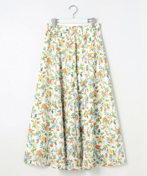 L size ONWARD(大きいサイズ) / エルサイズオンワード ミニ・ひざ丈スカート | スパンボタニカル プリント ロング フレア スカート | 詳細4