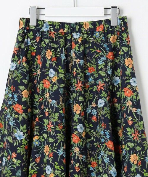 L size ONWARD(大きいサイズ) / エルサイズオンワード ミニ・ひざ丈スカート | スパンボタニカル プリント ロング フレア スカート | 詳細10