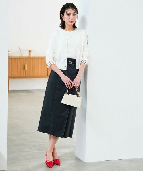 L size ONWARD(大きいサイズ) / エルサイズオンワード ミニ・ひざ丈スカート | ツイステッドクリアチノ スカート | 詳細15