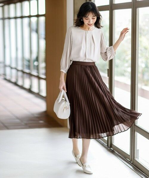 L size ONWARD(大きいサイズ) / エルサイズオンワード ミニ・ひざ丈スカート | エアリープリーツ スカート | 詳細6