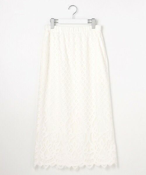 L size ONWARD(大きいサイズ) / エルサイズオンワード ミニ・ひざ丈スカート | 【SHIHOさん着用・こだわり素材・セットアップ対応】パネルレース スカート | 詳細10