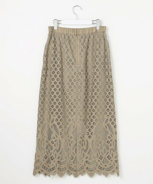 L size ONWARD(大きいサイズ) / エルサイズオンワード ミニ・ひざ丈スカート | 【SHIHOさん着用・こだわり素材】パネルレース スカート | 詳細11