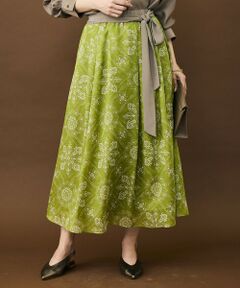 L size ONWARD(大きいサイズ) / エルサイズオンワード ミニ・ひざ丈スカート | 【カタログ掲載】ロータスタイルプリント スカート