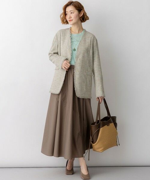 L size ONWARD(大きいサイズ) / エルサイズオンワード ミニ・ひざ丈スカート | 【一部予約】ナイロンコットンタフタ フレアスカート | 詳細4