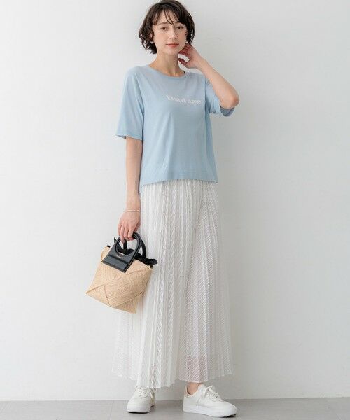 L size ONWARD(大きいサイズ) / エルサイズオンワード ロング・マキシ丈スカート | レース プリーツスカート | 詳細5