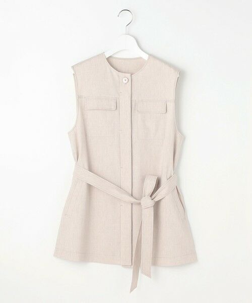 L size ONWARD(大きいサイズ) / エルサイズオンワード ベスト | 【SHIHOさん着用・セットアップ対応】リネンストレッチ ジレ | 詳細2