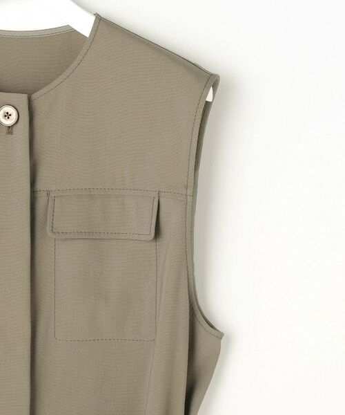 L size ONWARD(大きいサイズ) / エルサイズオンワード ベスト | 【SHIHOさん着用・セットアップ対応】リネンストレッチ ジレ | 詳細10