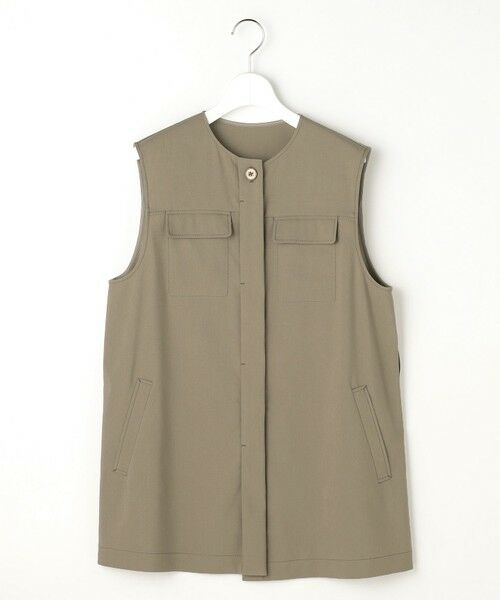 L size ONWARD(大きいサイズ) / エルサイズオンワード ベスト | 【SHIHOさん着用・セットアップ対応】リネンストレッチ ジレ | 詳細17