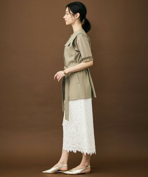 L size ONWARD(大きいサイズ) / エルサイズオンワード ベスト | 【SHIHOさん着用・セットアップ対応】リネンストレッチ ジレ | 詳細6