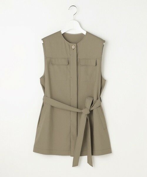 L size ONWARD(大きいサイズ) / エルサイズオンワード ベスト | 【SHIHOさん着用・セットアップ対応】リネンストレッチ ジレ | 詳細7