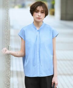 L size ONWARD(大きいサイズ) / エルサイズオンワード シャツ・ブラウス | セシェシルキーローン フレンチスリーブボウタイブラウス