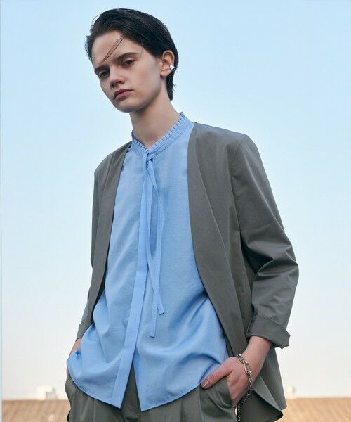 L size ONWARD(大きいサイズ) / エルサイズオンワード シャツ・ブラウス | セシェシルキーローン フレンチスリーブボウタイブラウス | 詳細3