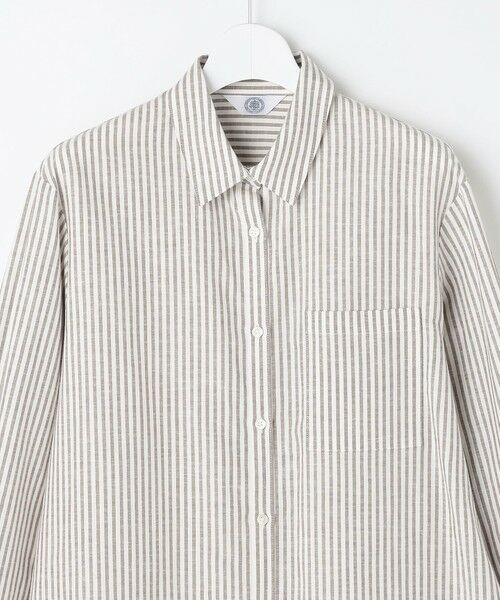 L size ONWARD(大きいサイズ) / エルサイズオンワード シャツ・ブラウス | リネンMIX ストライプ シャツ ブラウス | 詳細4