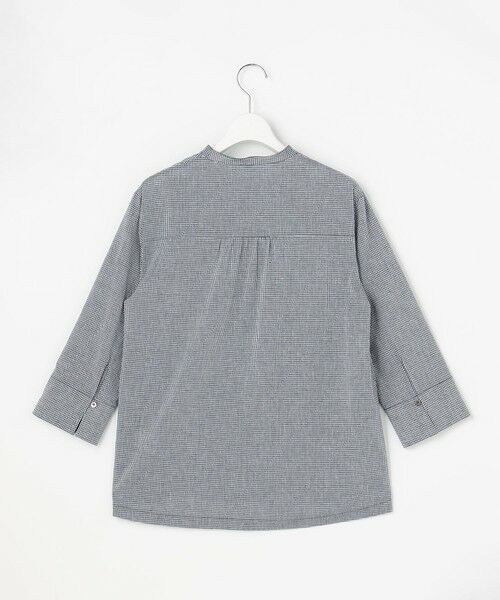 L size ONWARD(大きいサイズ) / エルサイズオンワード シャツ・ブラウス | リネンminiチェック バンドカラー ブラウス | 詳細13