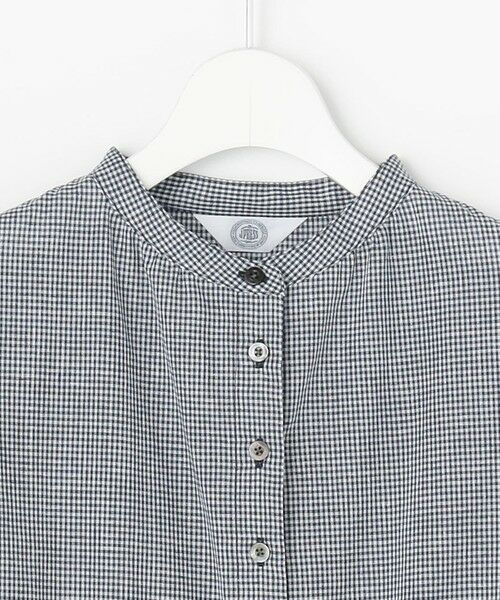 L size ONWARD(大きいサイズ) / エルサイズオンワード シャツ・ブラウス | リネンminiチェック バンドカラー ブラウス | 詳細9