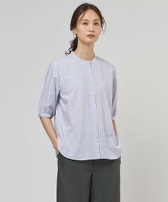 L size ONWARD(大きいサイズ) / エルサイズオンワード シャツ・ブラウス | 【一枚で着映え】ソフトストライプ フリル襟 ブラウス