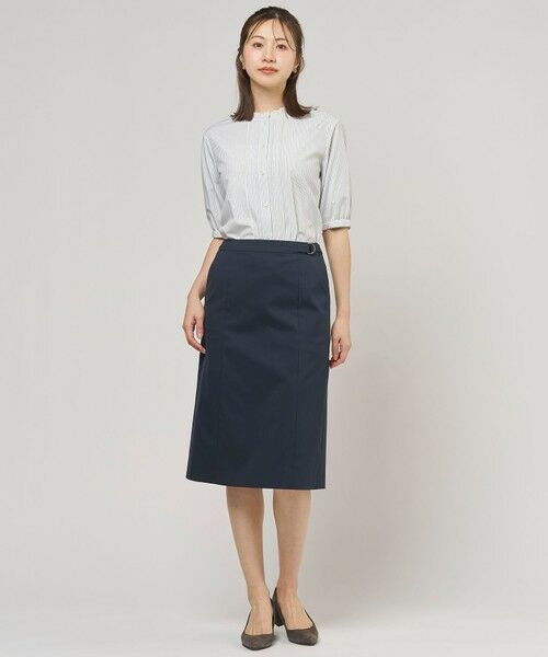 L size ONWARD(大きいサイズ) / エルサイズオンワード シャツ・ブラウス | 【一枚で着映え】ソフトストライプ フリル襟 ブラウス | 詳細1