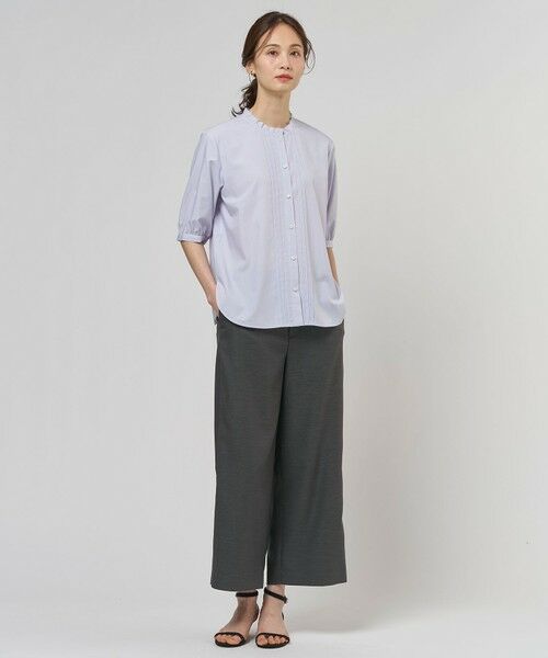 L size ONWARD(大きいサイズ) / エルサイズオンワード シャツ・ブラウス | 【一枚で着映え】ソフトストライプ フリル襟 ブラウス | 詳細5