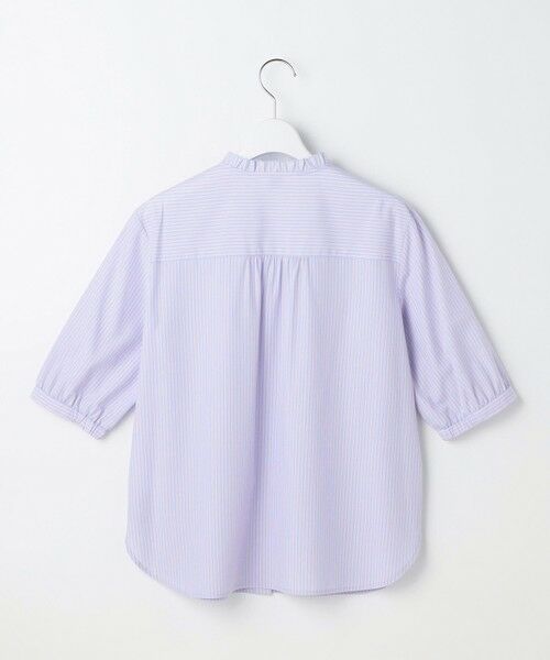 L size ONWARD(大きいサイズ) / エルサイズオンワード シャツ・ブラウス | 【一枚で着映え】ソフトストライプ フリル襟 ブラウス | 詳細12