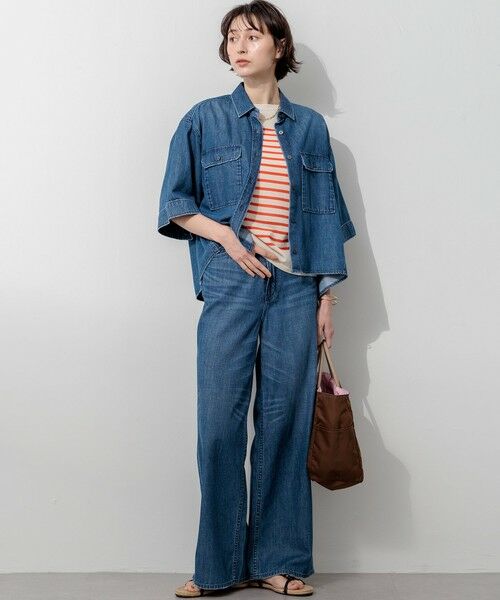 L size ONWARD(大きいサイズ) / エルサイズオンワード シャツ・ブラウス | 【SLOW/一部店舗限定】LIGHT DENIM クロップド シャツ | 詳細12