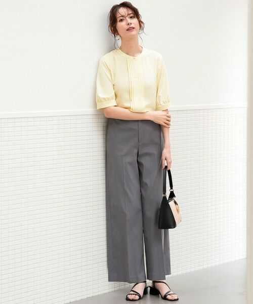 L size ONWARD(大きいサイズ) / エルサイズオンワード シャツ・ブラウス | バンドカラーフロントタック ブラウス | 詳細2