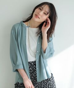 L size ONWARD(大きいサイズ) / エルサイズオンワード シャツ・ブラウス | 【2WAY】スムージーポリエステル フリルネック ブラウス