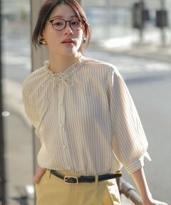 L size ONWARD(大きいサイズ) / エルサイズオンワード シャツ・ブラウス | 【2WAY】スムージーポリエステル フリルネック ブラウス