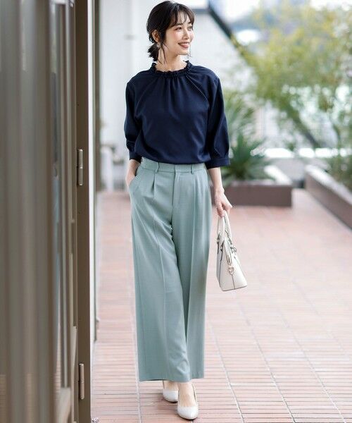 L size ONWARD(大きいサイズ) / エルサイズオンワード シャツ・ブラウス | 【2WAY】スムージーポリエステル フリルネック ブラウス | 詳細7