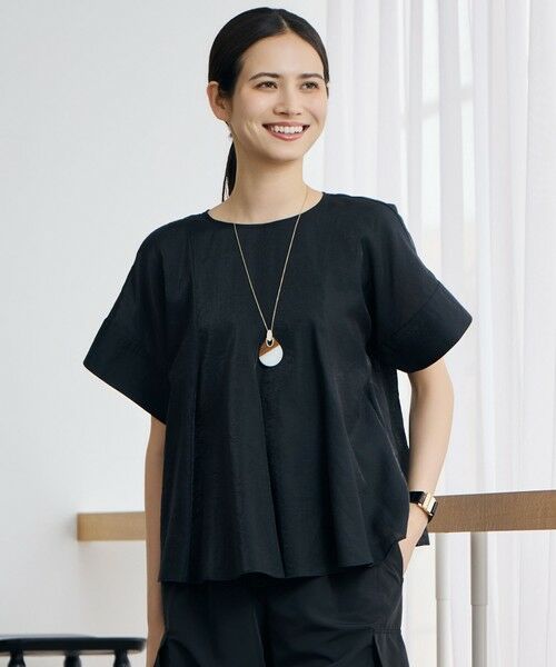 L size ONWARD(大きいサイズ) / エルサイズオンワード シャツ・ブラウス | 【カタログ掲載】ブライトシアーシャンブレー ブラウス（ブラック）