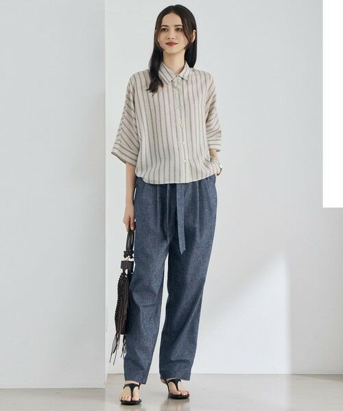 L size ONWARD(大きいサイズ) / エルサイズオンワード シャツ・ブラウス | 【カタログ掲載】ナチュラルリネン シャツ | 詳細1
