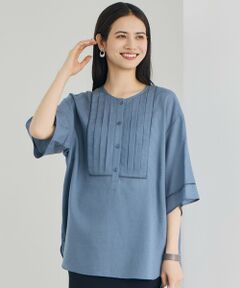 L size ONWARD(大きいサイズ) / エルサイズオンワード シャツ・ブラウス | ナチュラルリネンタックデザイン ブラウス