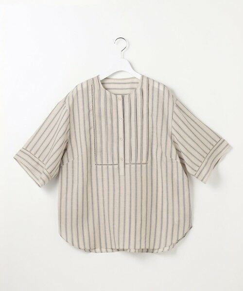 L size ONWARD(大きいサイズ) / エルサイズオンワード シャツ・ブラウス | ナチュラルリネンタックデザイン ブラウス | 詳細3