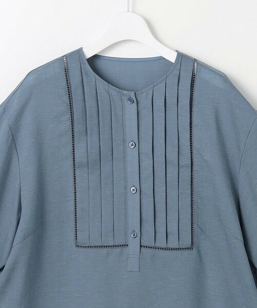 L size ONWARD(大きいサイズ) / エルサイズオンワード シャツ・ブラウス | ナチュラルリネンタックデザイン ブラウス | 詳細6