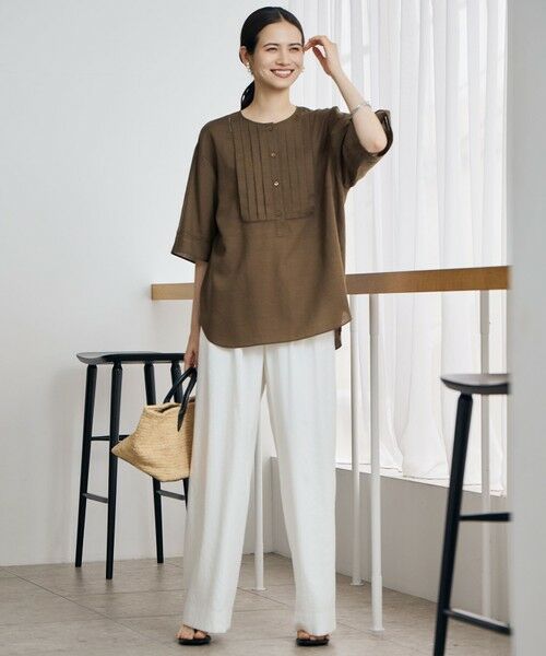 L size ONWARD(大きいサイズ) / エルサイズオンワード シャツ・ブラウス | ナチュラルリネンタックデザイン ブラウス | 詳細12