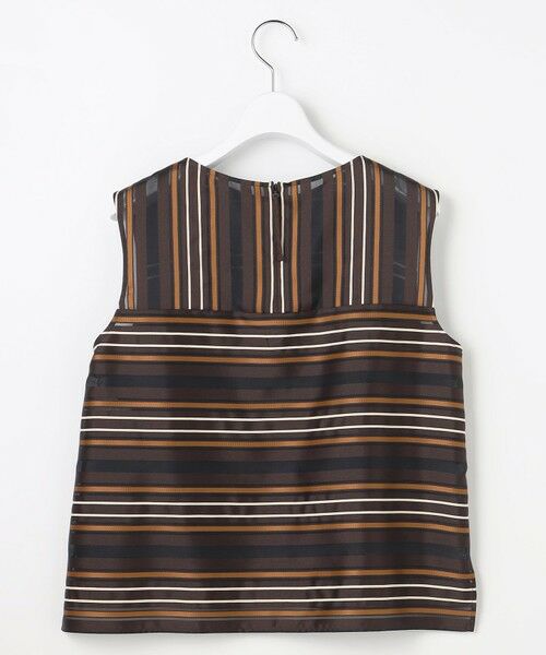 L size ONWARD(大きいサイズ) / エルサイズオンワード シャツ・ブラウス | 【カタログ掲載・セットアップ対応】マルチストライプジャカードノースリーブ ブラウス | 詳細10