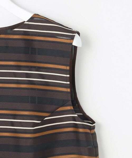L size ONWARD(大きいサイズ) / エルサイズオンワード シャツ・ブラウス | 【カタログ掲載・セットアップ対応】マルチストライプジャカードノースリーブ ブラウス | 詳細8
