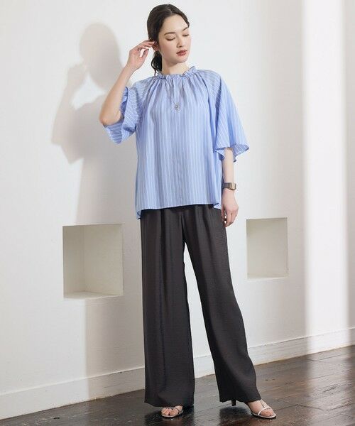 L size ONWARD(大きいサイズ) / エルサイズオンワード シャツ・ブラウス | 【ご好評素材・新型追加】リヨセルポプリンフリル ブラウス | 詳細4