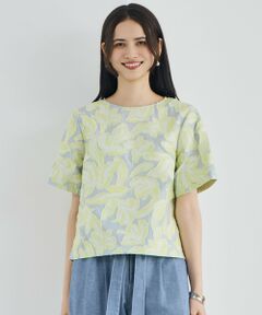 L size ONWARD(大きいサイズ) / エルサイズオンワード シャツ・ブラウス | リーフモチーフカットジャガード ブラウス