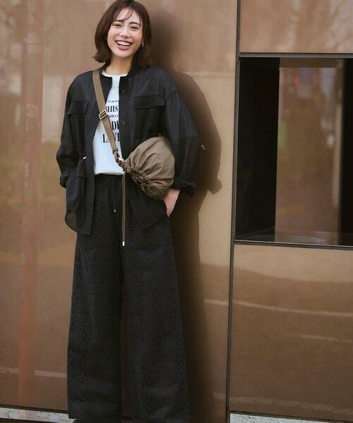 L size ONWARD(大きいサイズ) / エルサイズオンワード シャツ・ブラウス | 【見上愛さん着用】リネンミックスシアースラブ ミリタリージャケット | 詳細2