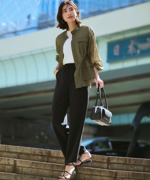 L size ONWARD(大きいサイズ) / エルサイズオンワード シャツ・ブラウス | 【見上愛さん着用】リネンミックスシアースラブ ミリタリージャケット | 詳細23