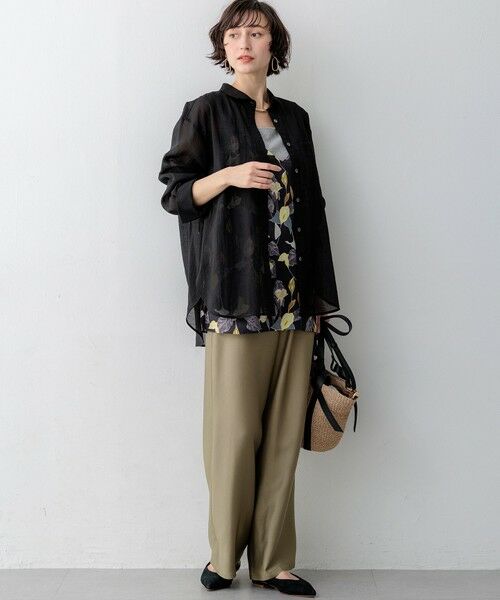 L size ONWARD(大きいサイズ) / エルサイズオンワード シャツ・ブラウス | リネンミックスシアースラブ オーバーシャツ | 詳細4