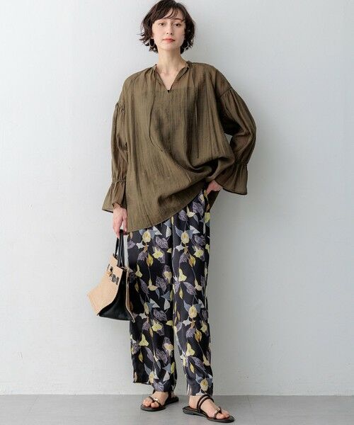 L size ONWARD(大きいサイズ) / エルサイズオンワード シャツ・ブラウス | 【一部予約】リネンミックスシアースラブ ギャザーブラウス | 詳細13