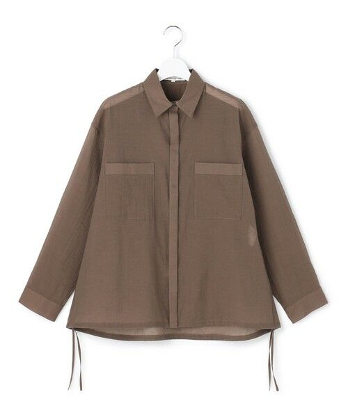 L size ONWARD(大きいサイズ) / エルサイズオンワード シャツ・ブラウス | 【見上愛さん着用】ナイロンコットンシアーボイル ドロストシャツ | 詳細5
