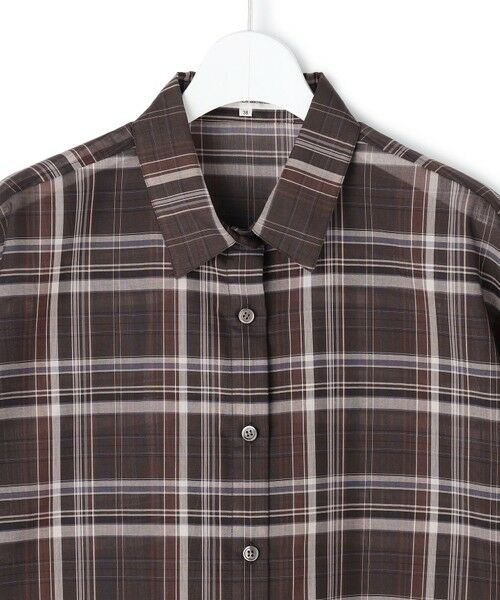 L size ONWARD(大きいサイズ) / エルサイズオンワード シャツ・ブラウス | 【見上愛さん着用】ハイツイストシアーチェック クロップド シャツ | 詳細10