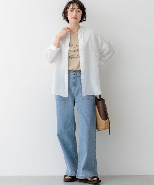 L size ONWARD(大きいサイズ) / エルサイズオンワード シャツ・ブラウス | LIBECOリネン ベーシック シャツ | 詳細9