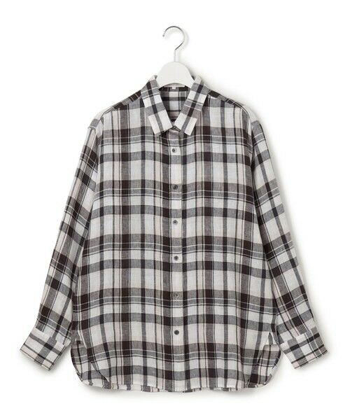 L size ONWARD(大きいサイズ) / エルサイズオンワード シャツ・ブラウス | 【見上愛さん着用】LIBECOリネン チェック シャツ | 詳細13