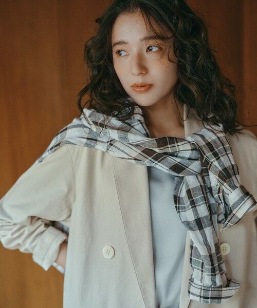 L size ONWARD(大きいサイズ) / エルサイズオンワード シャツ・ブラウス | 【見上愛さん着用】LIBECOリネン チェック シャツ | 詳細6