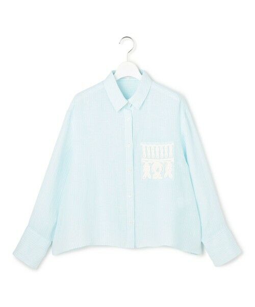 L size ONWARD(大きいサイズ) / エルサイズオンワード シャツ・ブラウス | LIBECOリネン ポケット刺繍 クロップドシャツ | 詳細13