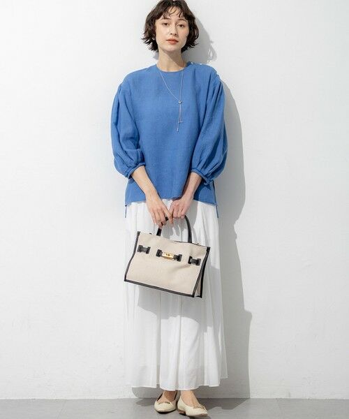 L size ONWARD(大きいサイズ) / エルサイズオンワード シャツ・ブラウス | LIBECOリネン ボリュームスリーブ ブラウス | 詳細3